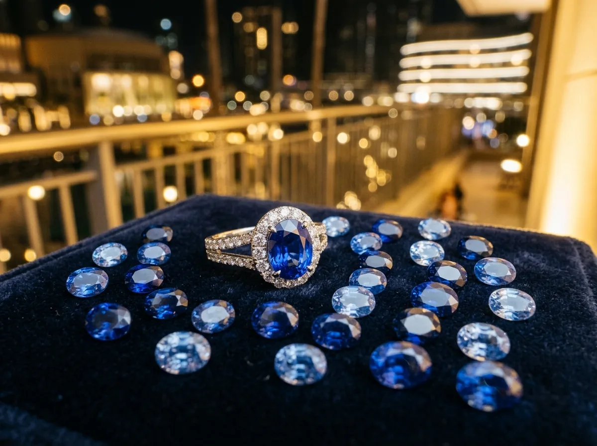 Portrait d'un futur marié ayant choisi une bague saphir
